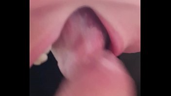 Close up cum swallow