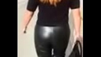 Hot Redhead in Black Leather Pants