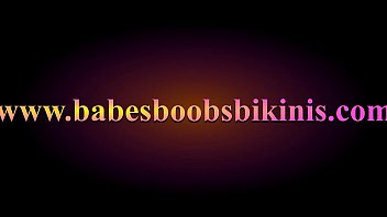 Babe in shiny silver bikini teases babesboobsbikiniscom