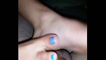Footjob with a happy ending.