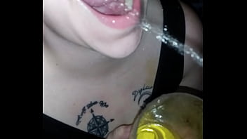 Happy Goth Sub Drinking Pee And Licking Feet