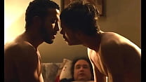 Éric Bernard and Félix Maritaud in a sexy andf hot gay kiss from movie Sauvage | GAYLAVIDA.COM