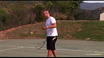 After tennis practice the brunette chick with a fat ass is in need of penetration